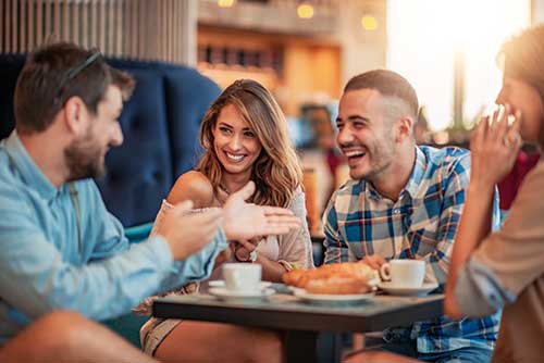 group of friends having coffee